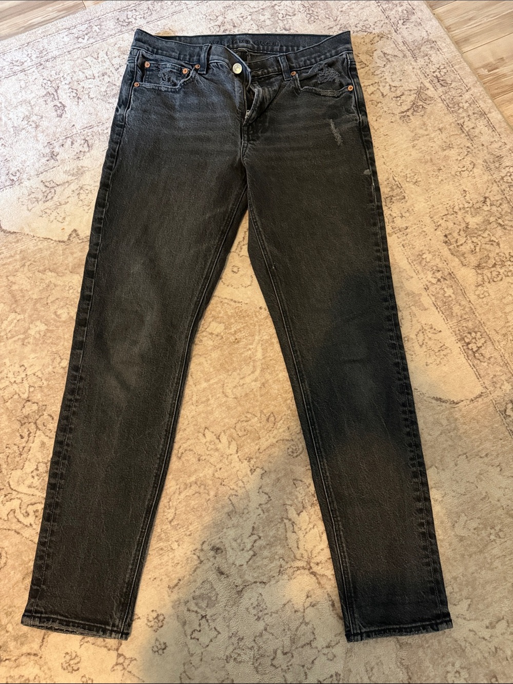 American Eagle Straight Leg Jeans in Black Size 6